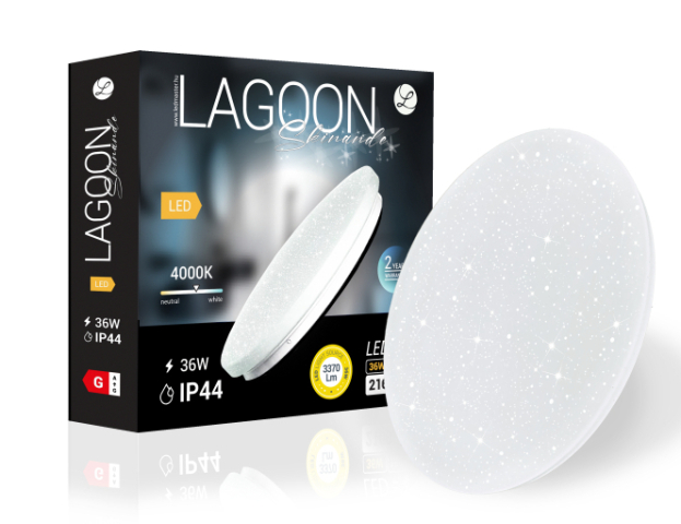 Lagoon Skinande 36 W-os ø350 mm kerek natúr fehér mennyezeti lámpa IP44-es védettségű