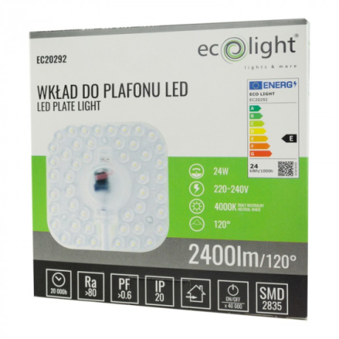 EcoLight 24W-os LED modul mennyezeti lámpához, 4000K, 2400lm