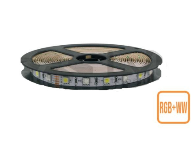 MasterLED 60 LED/méteres 12 V-os beltéri, RGB+ meleg fehér 5050 LED szalag 5 m / tekercs