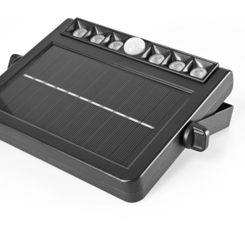 Videx napelemes fali LED lámpa, 5000K, beépített mozgásérzékelővel, 025-S
