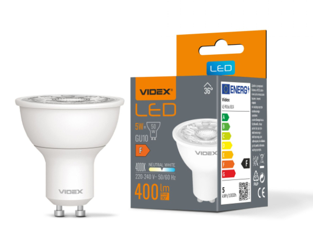 Videx GU10-es foglalatú 5 W-os LED izzó natúr fehér