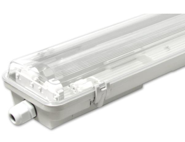 MasterLED 120 cm-es armatúra 2x36 W-os víztiszta fedéllel natúr fehér LED fénycsövekkel
