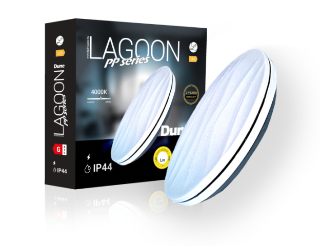 Lagoon PP series Dune 12 W-os ø260 mm kerek natúr fehér mennyezeti lámpa IP44-es ...