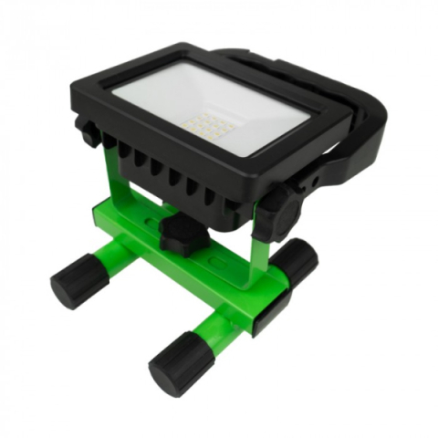 EcoLight 10 W-os natúrfehér hordozható LED reflektor, újratölthető akkumlátorral