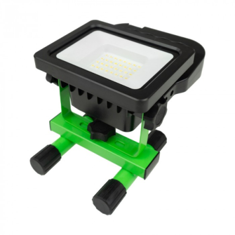 EcoLight 20 W-os natúrfehér hordozható LED reflektor, újratölthető akkumlátorral
