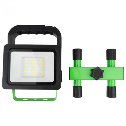 EcoLight 20 W-os natúrfehér hordozható LED reflektor, újratölthető akkumlátorral