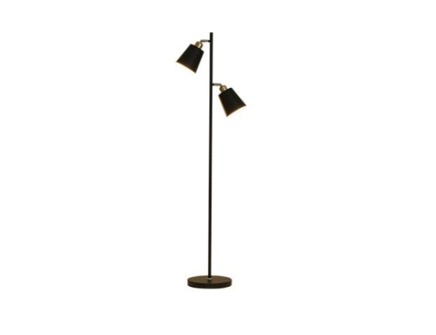 MasterLED Koko fekete/arany színű állólámpa, 155 cm, 2x E27-es foglalattal 