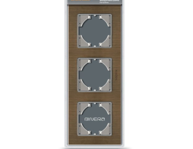 Videx Binera csokoládé színű alumínium, hármas vízszintes keret (6/48)