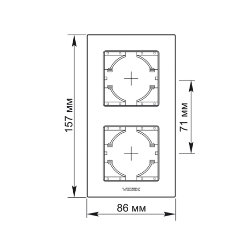 Videx Binera fehér színű dupla függőleges üvegkeret (6/48)