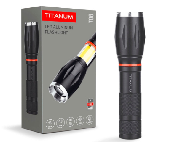 Videx TITANUM hordozható LED zseblámpa, 6500K, 300lm, TLF-T06 
