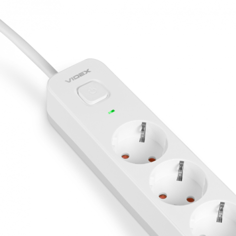 Videx Oncord fehér színű 3-as hosszabbító kapcsolóval, 3m-es kábellel, 2 x USB + 1 x USB-C