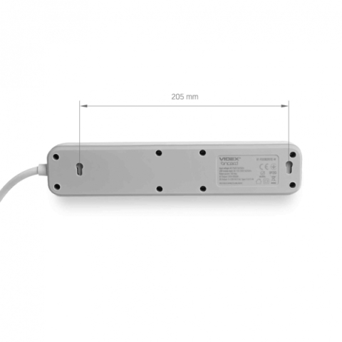 Videx Oncord fehér színű 3-as hosszabbító kapcsolóval, 3m-es kábellel, 2 x USB + 1 x USB-C