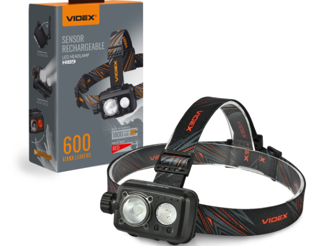 Videx LED Fejlámpa újratölthető akkumulátorral, 600 lm, 5000K, H189 