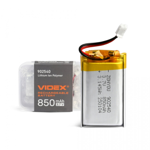 Videx ÚJRATÖLTHETŐ Li-pol akkumulátor VLF-B902540-85 850mAh Videx ÚJRATÖLTHETŐ Li-pol akkumulátor VLF-B902540-85 850mAh