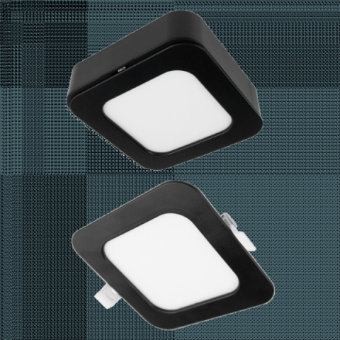 Ecolight 6W-os, négyzet alakú, CCT, fekete, süllyesztett és felületre szerelhető ... Ecolight 6W-os, négyzet alakú, CCT, fekete, süllyesztett és felületre szerelhető ...